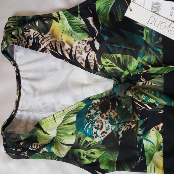 Beyond Control NWT, size 12, leopard multi one piece swimsuit - Picture 3 of 5
